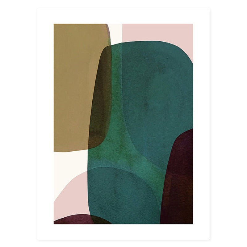 Blaue Kunst abstrakt geometrisch trendy - Leinwand Wandkunst Gemälde