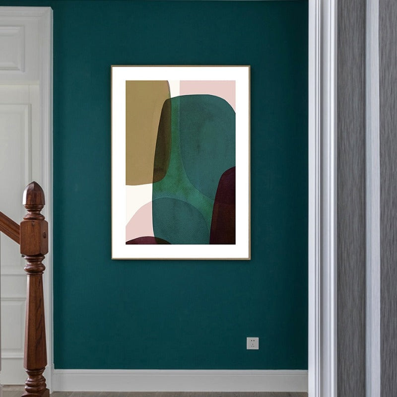 Blaue Kunst abstrakt geometrisch trendy - Leinwand Wandkunst Gemälde