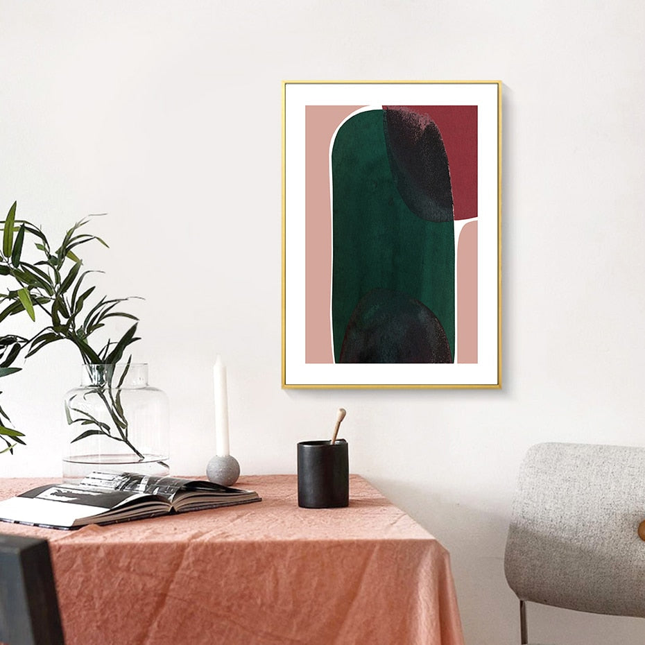 Blaue Kunst abstrakt geometrisch trendy - Leinwand Wandkunst Gemälde