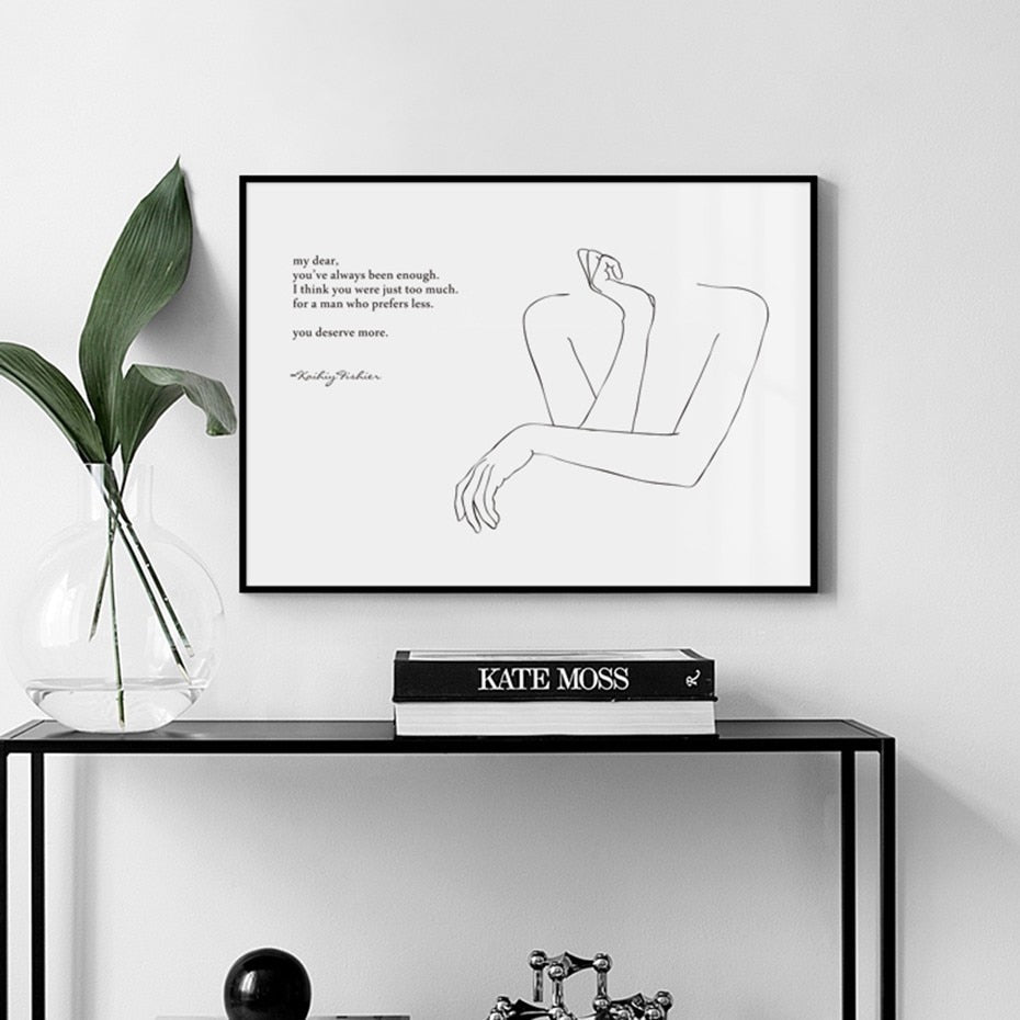 Skandinavische Poster, Rosenmotive, Lebenszitat, minimalistisch – Leinwandbild