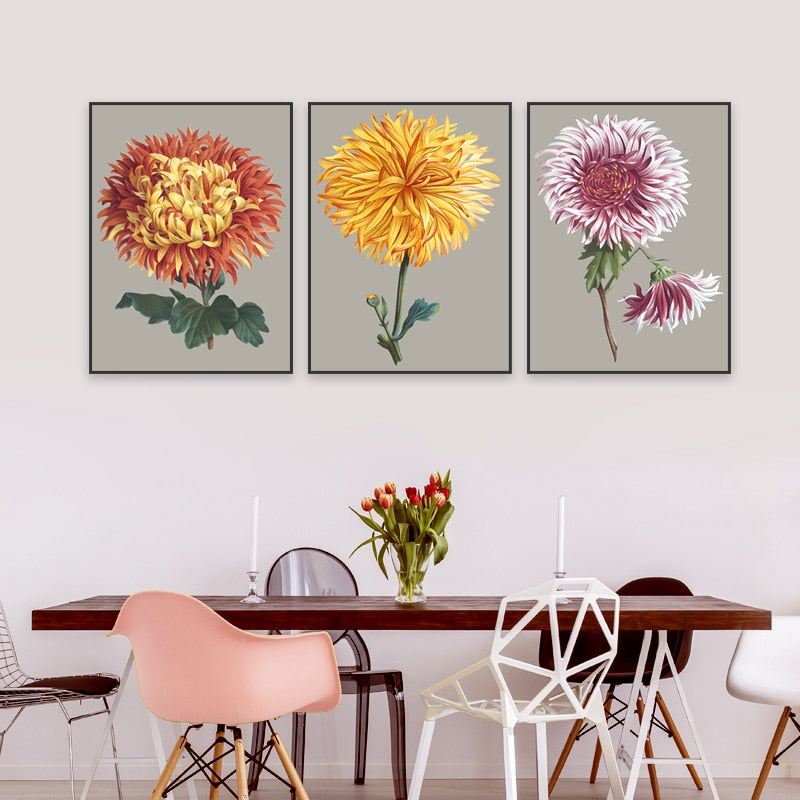 Schönes Chrysanthemen-Blumenbild – Leinwandbild
