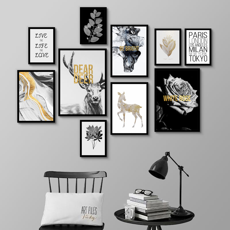Deer Gallery - Leinwand Wandkunst Malerei