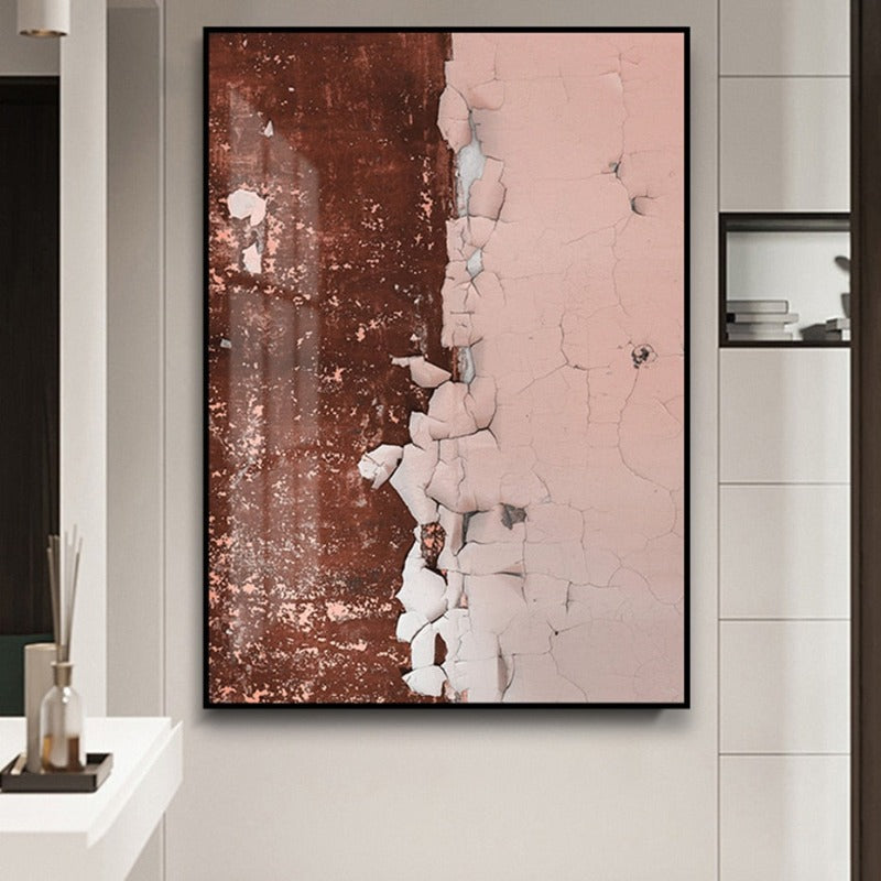 Abstract Rostige Pink Drucke - Leinwand Wandkunst Gemälde