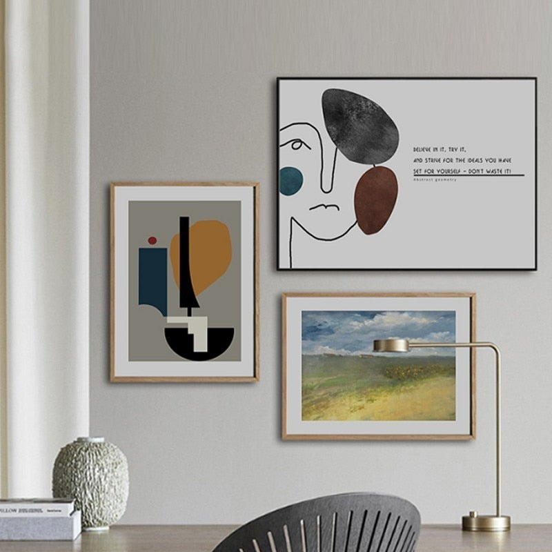 Geometrische Vintage-Figur – Leinwandbild