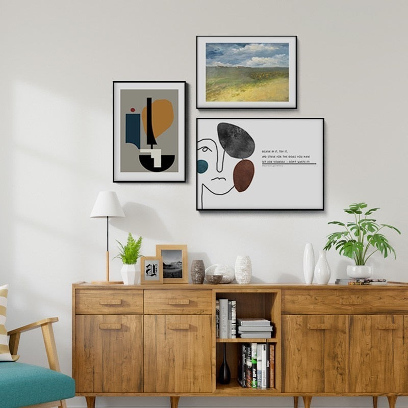 Geometrische Vintage-Figur – Leinwandbild