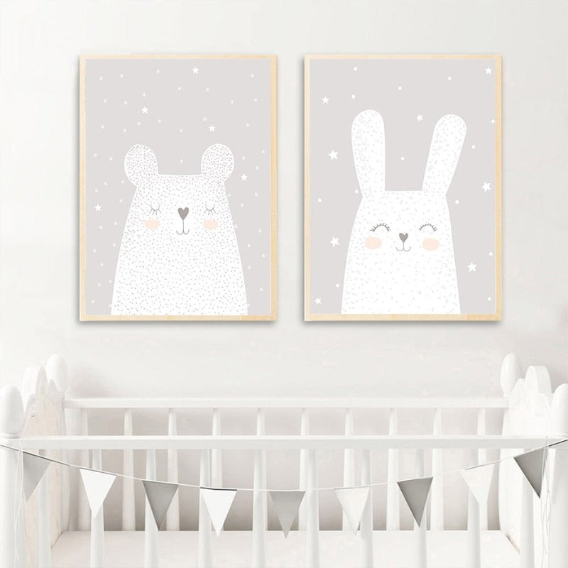 Dreaming Bunny - Leinwand Wandkunst Malerei