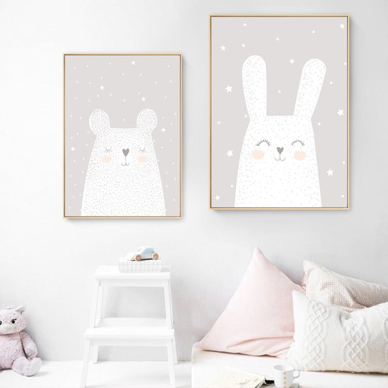 Dreaming Bunny - Leinwand Wandkunst Malerei