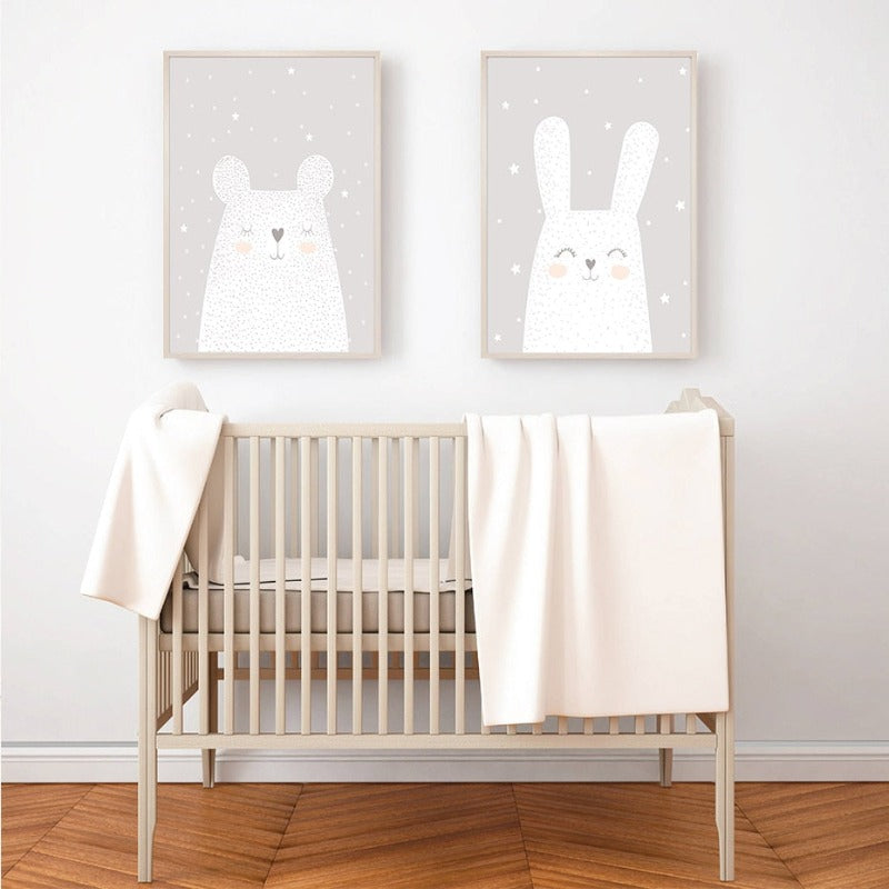 Dreaming Bunny - Leinwand Wandkunst Malerei
