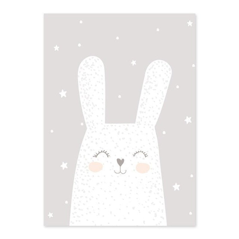 Dreaming Bunny - Leinwand Wandkunst Malerei