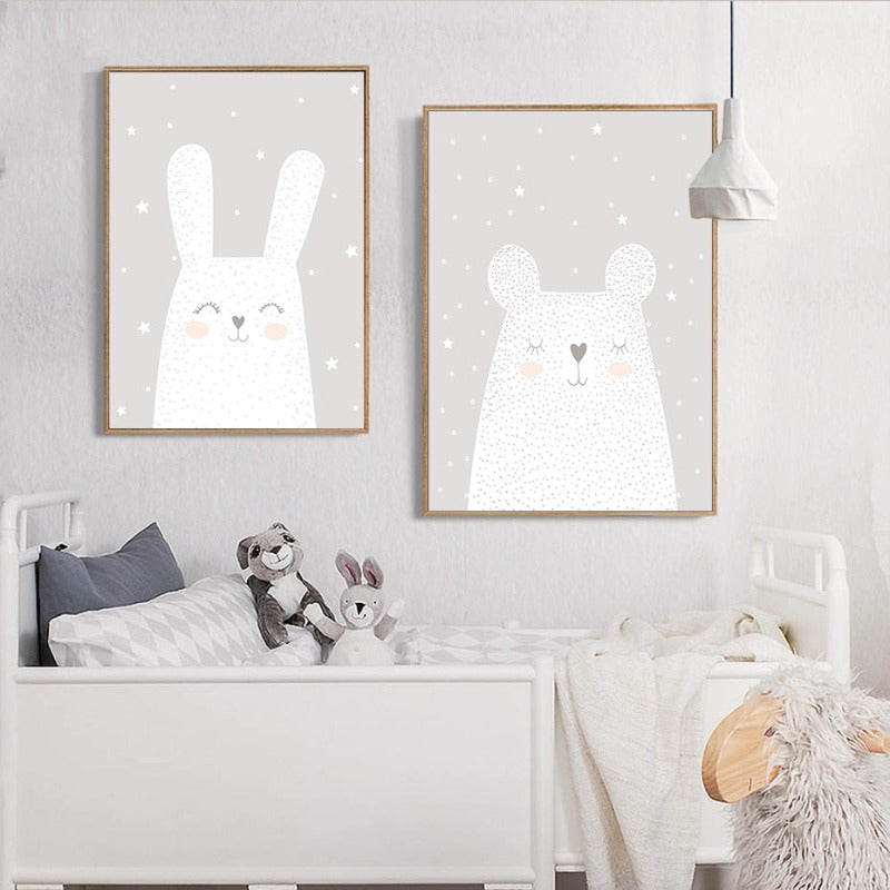 Dreaming Bunny - Leinwand Wandkunst Malerei