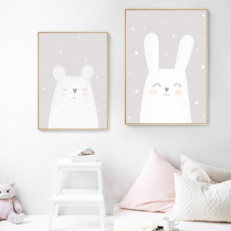 Dreaming Bunny - Leinwand Wandkunst Malerei