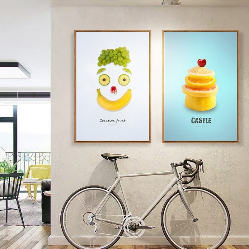 Tanzende Coole Früchte - Leinwand Wandkunst Gemälde