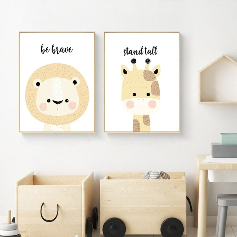 Niedliche Wunderlandtiere - Leinwandbild