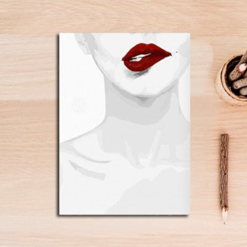 Makeup Fashion Beauty Rote Lippen - Leinwand Wandkunst Malerei