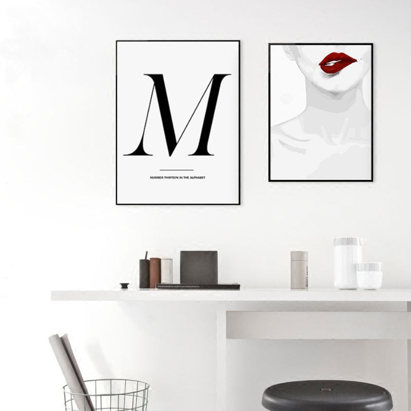 Makeup Fashion Beauty Rote Lippen - Leinwand Wandkunst Malerei