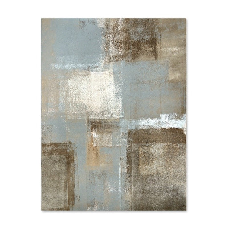 Abstraktes Leinwandbild im Vintage-Stil in Grau und Beige