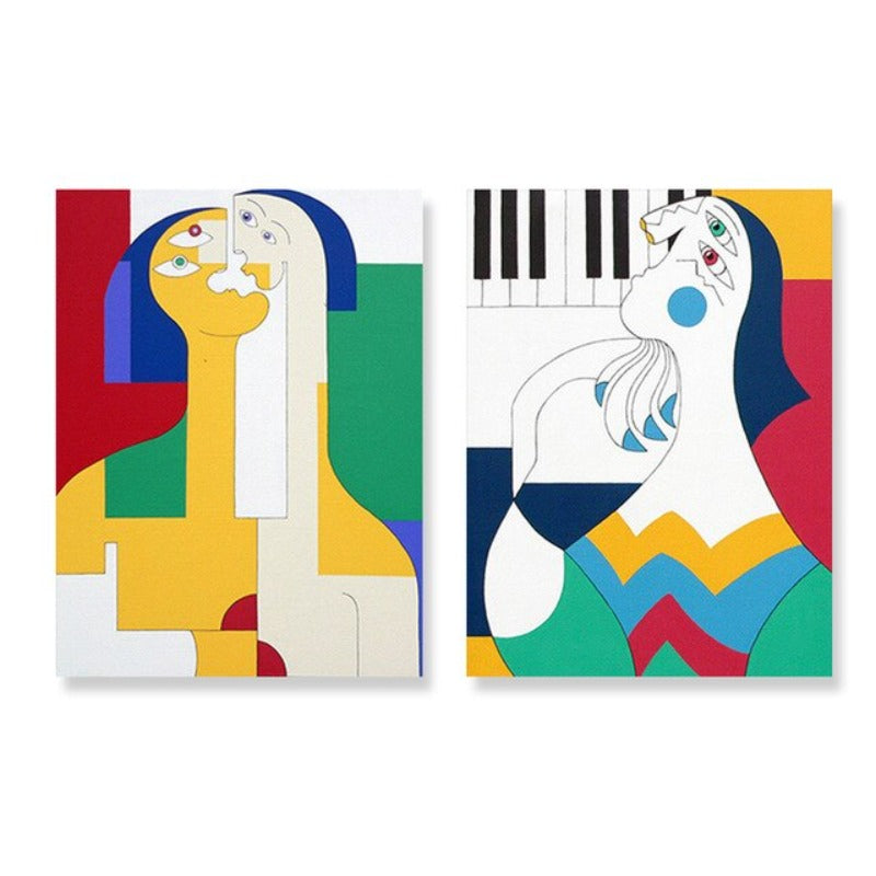 Figure Familie - Leinwand Wandkunst Gemälde