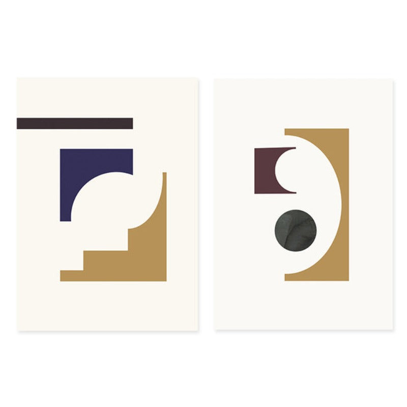 Geometrische Grafik Abstrakt Minimalistisch Galerie - Leinwand Wandkunst Malerei