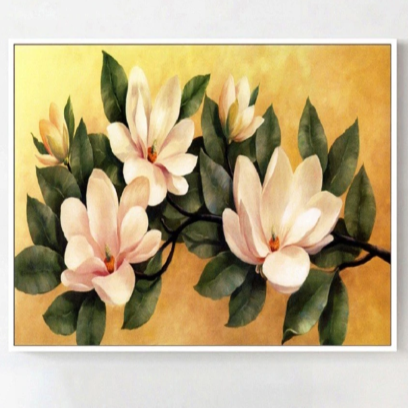 Vintage-Magnolien-Blumenposter – Leinwandbild