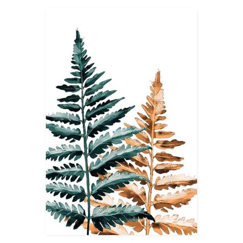 Modern tropische Pflanzen Blätter Druck Poster - Leinwand Wandkunst Malerei