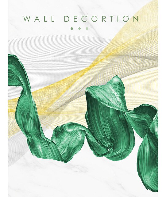 Grüner Tintenfluss - Leinwand Wandkunst Gemälde