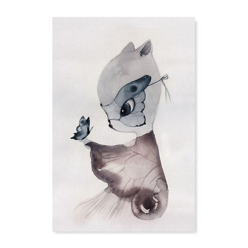 Aquarell-Cartoon – Leinwandbild