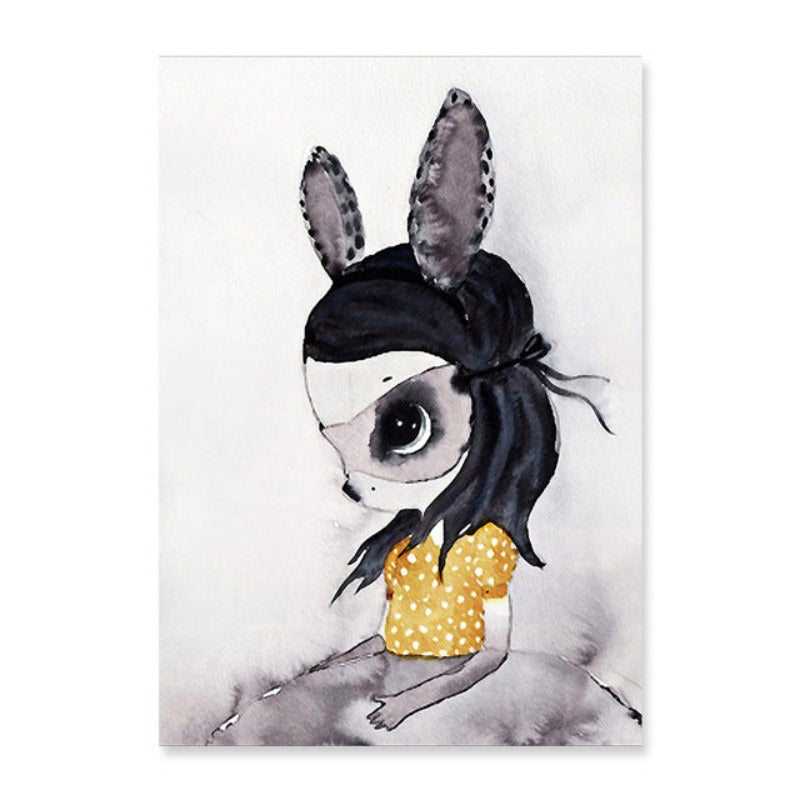 Aquarell-Cartoon – Leinwandbild