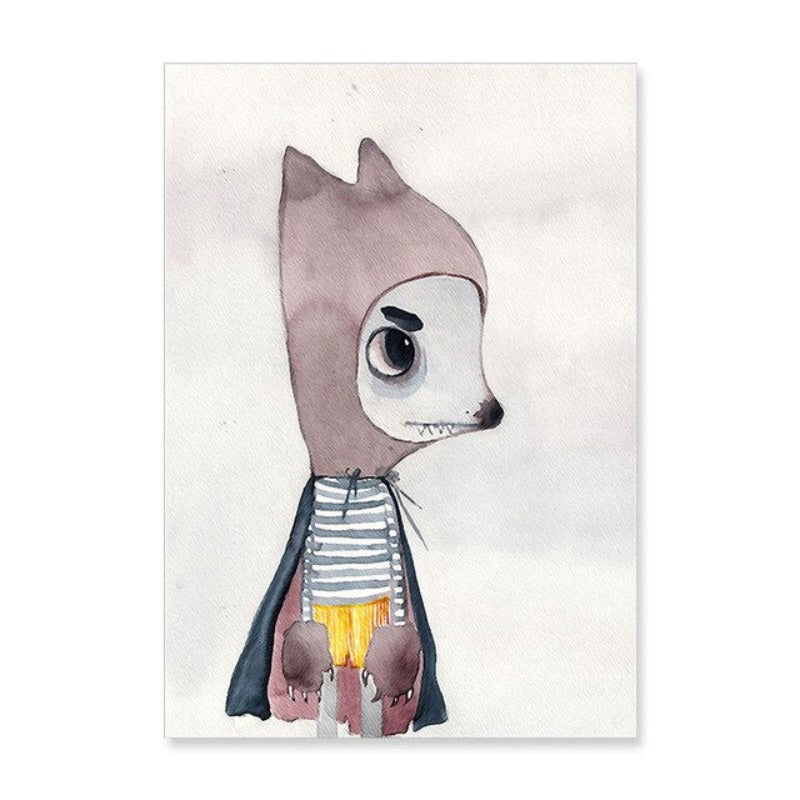 Aquarell-Cartoon – Leinwandbild