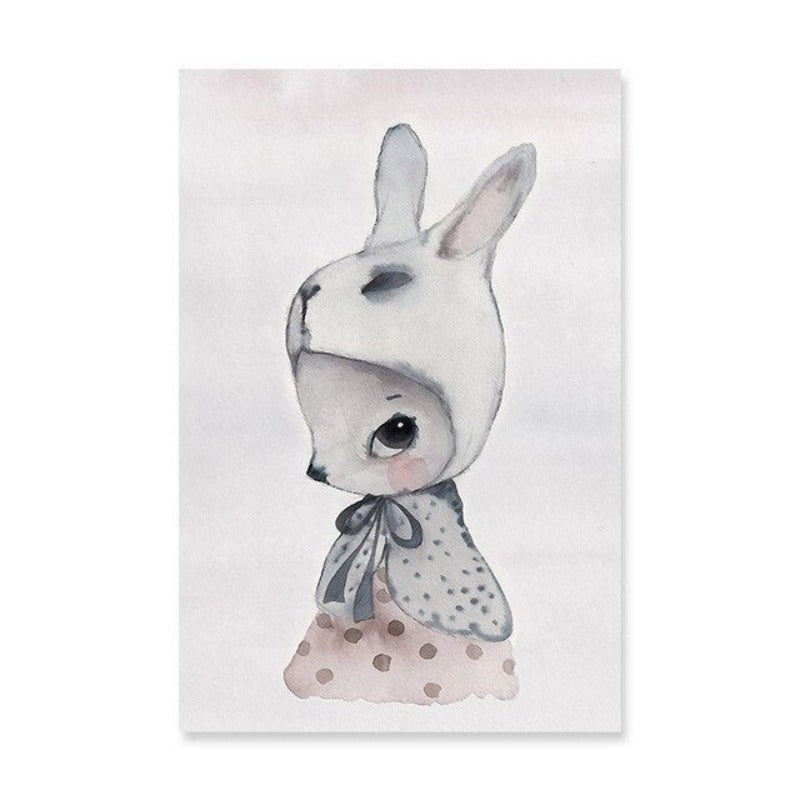 Aquarell-Cartoon – Leinwandbild