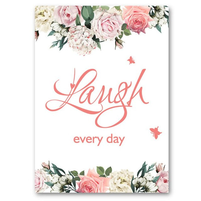 Live Laugh Live Zitate Florale Wandkunst - Leinwand Wandkunst Malerei