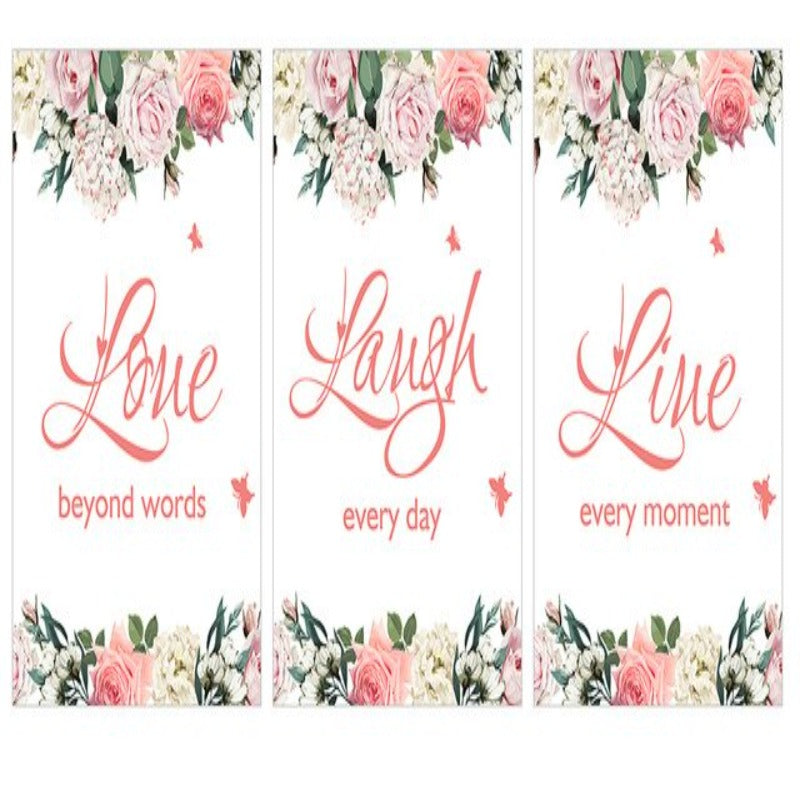 Live Laugh Live Zitate Florale Wandkunst - Leinwand Wandkunst Malerei