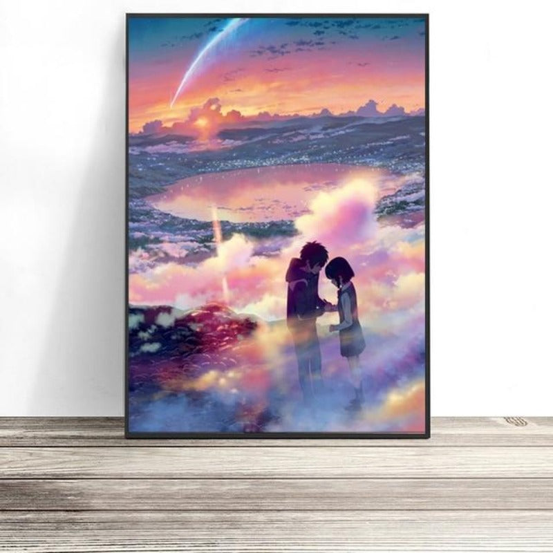 Wunderbare Tag- und Nacht-Skyline – Leinwandbild