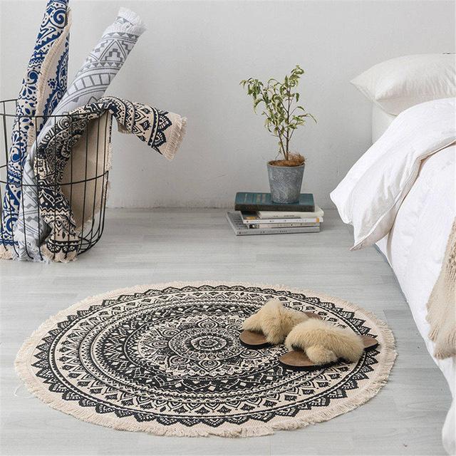 Brehn | Marokkanischer Boho-Teppich mit Quasten