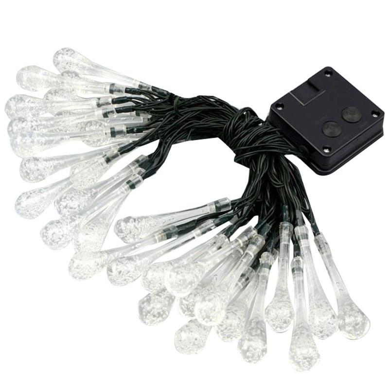 Brehn | LumiDew Solar Tropfen Lichterkette | Solarbetriebene LED-Lichterkette für Garten & Terrasse | Warmweiß, Weiß & Multicolor