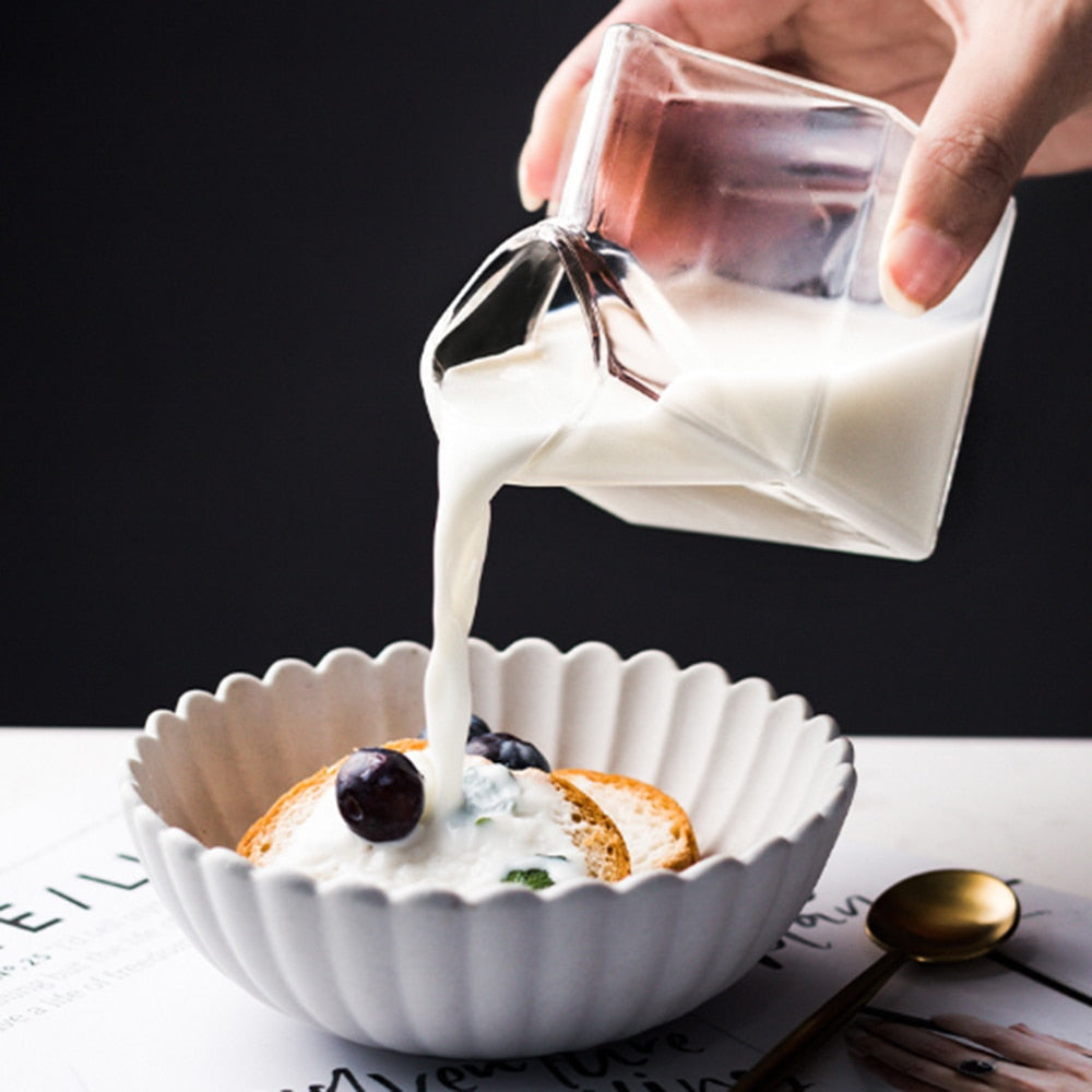 Glas Milchkarton Krug – 350ml Modern Borosilikat Kanne | Brehn