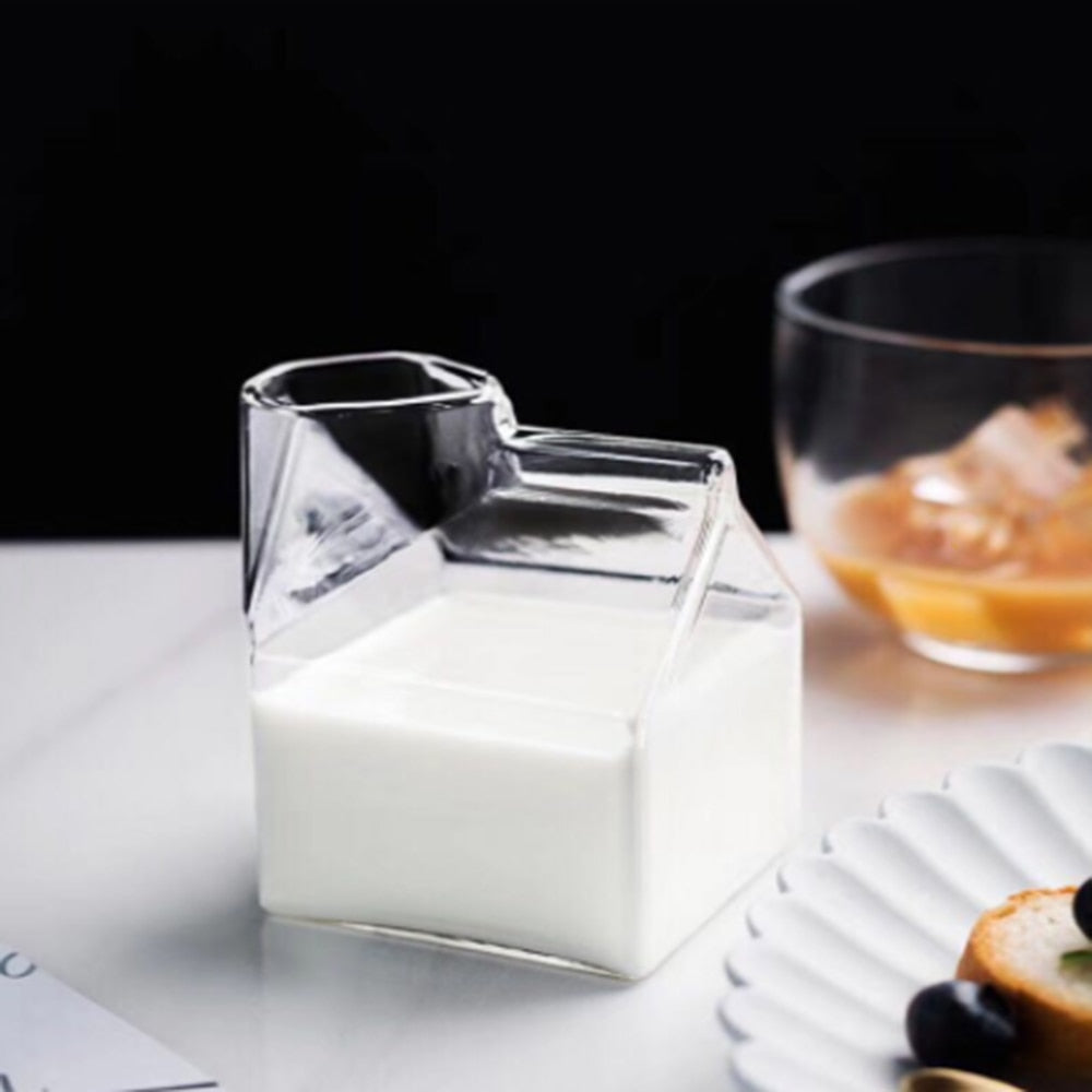 Glas Milchkarton Krug – 350ml Modern Borosilikat Kanne | Brehn