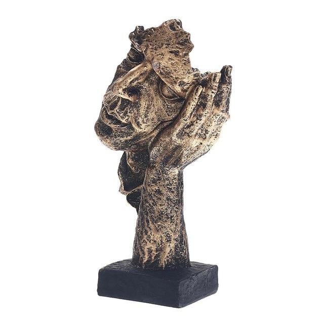 Abstrakte Goldskulptur "NordicLine" – Moderne skandinavische Dekoration | Brehn