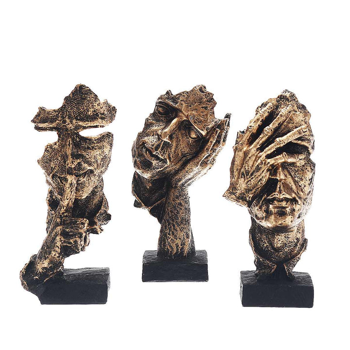 Abstrakte Goldskulptur "NordicLine" – Moderne skandinavische Dekoration | Brehn
