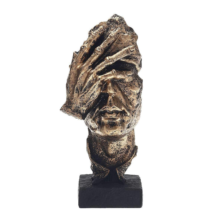 Abstrakte Goldskulptur "NordicLine" – Moderne skandinavische Dekoration | Brehn