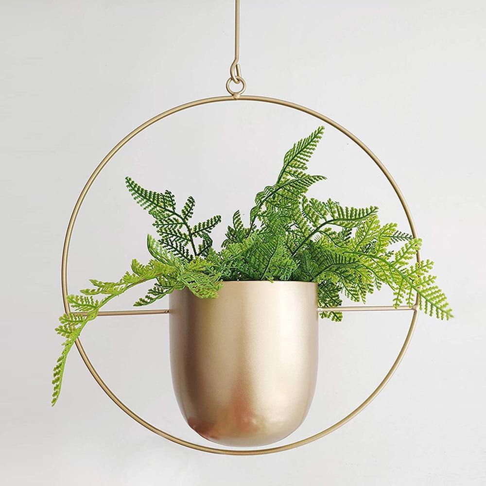 HaloRing Hängender Pflanzenhalter – Metall Hängeblumentopf für drinnen und draußen | Brehn
