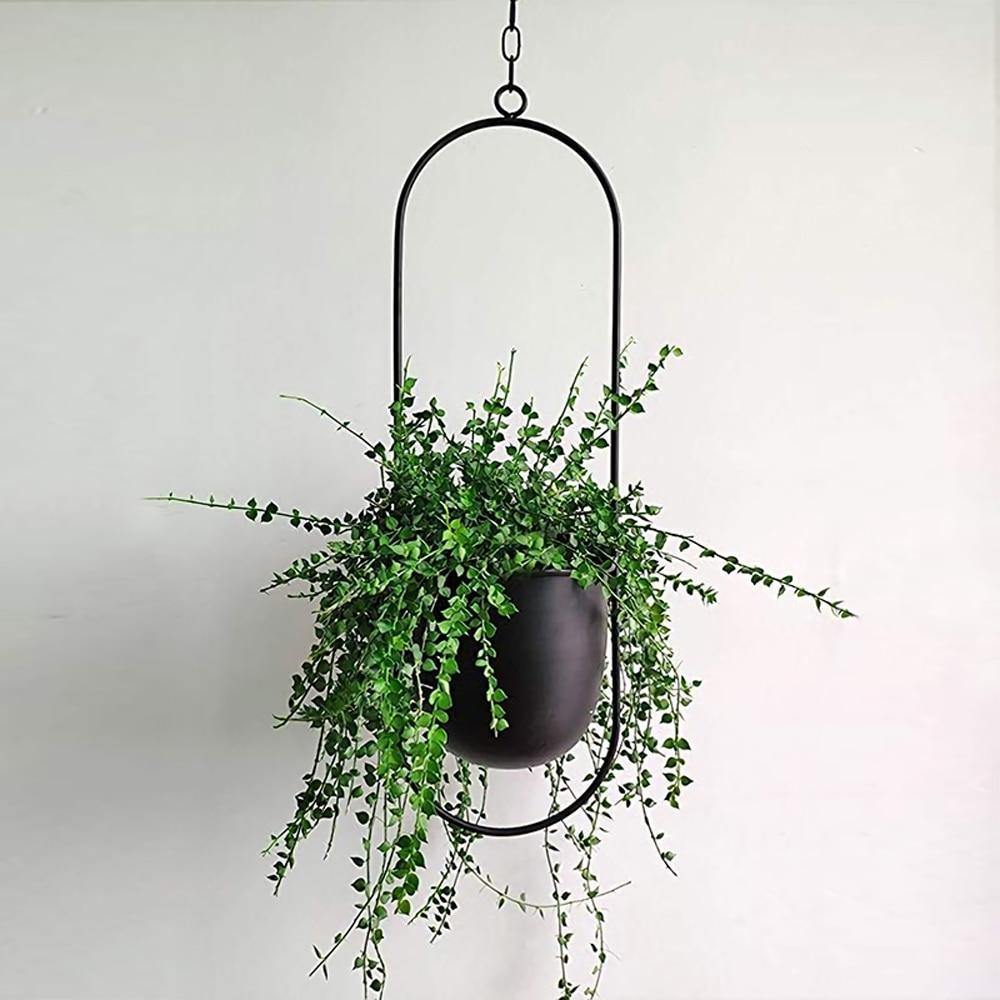 HaloRing Hängender Pflanzenhalter – Metall Hängeblumentopf für drinnen und draußen | Brehn