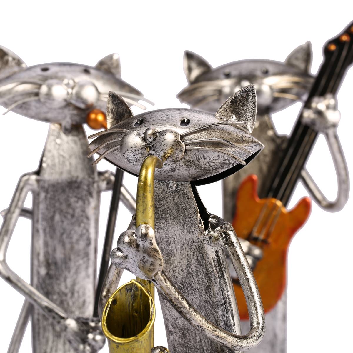 3 Mini Musiker Katzen Moderne Skulptur | Brehn