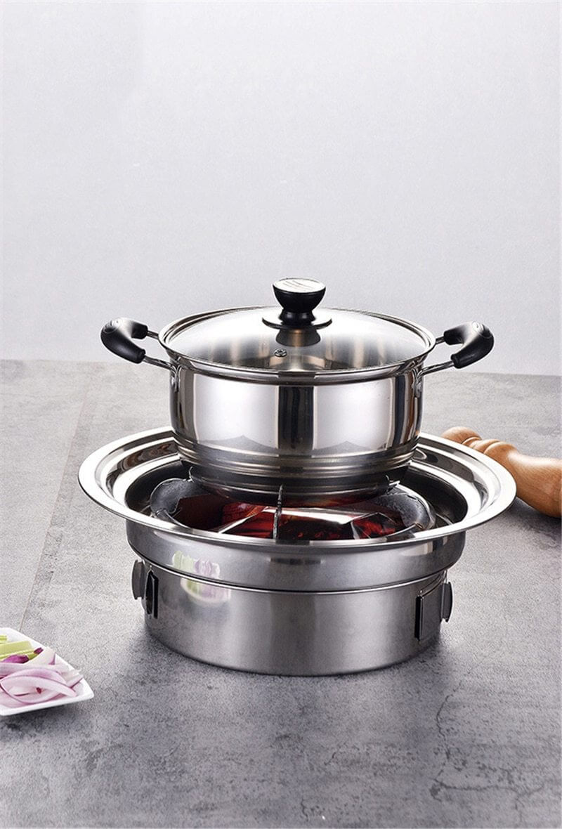 Portabler koreanischer Stil Edelstahl Holzkohle Camping Grill | Brehn
