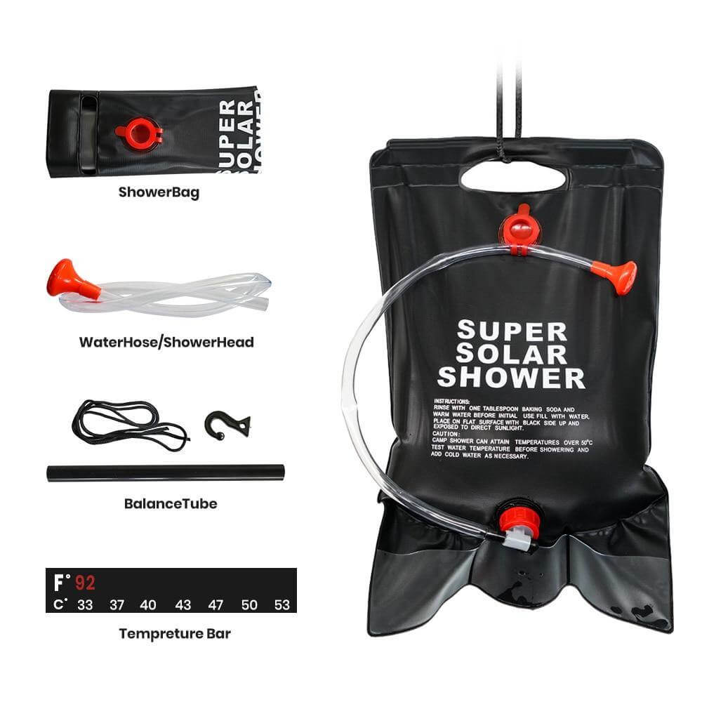 Tragbare solarbeheizte Campingduschtasche | Brehn