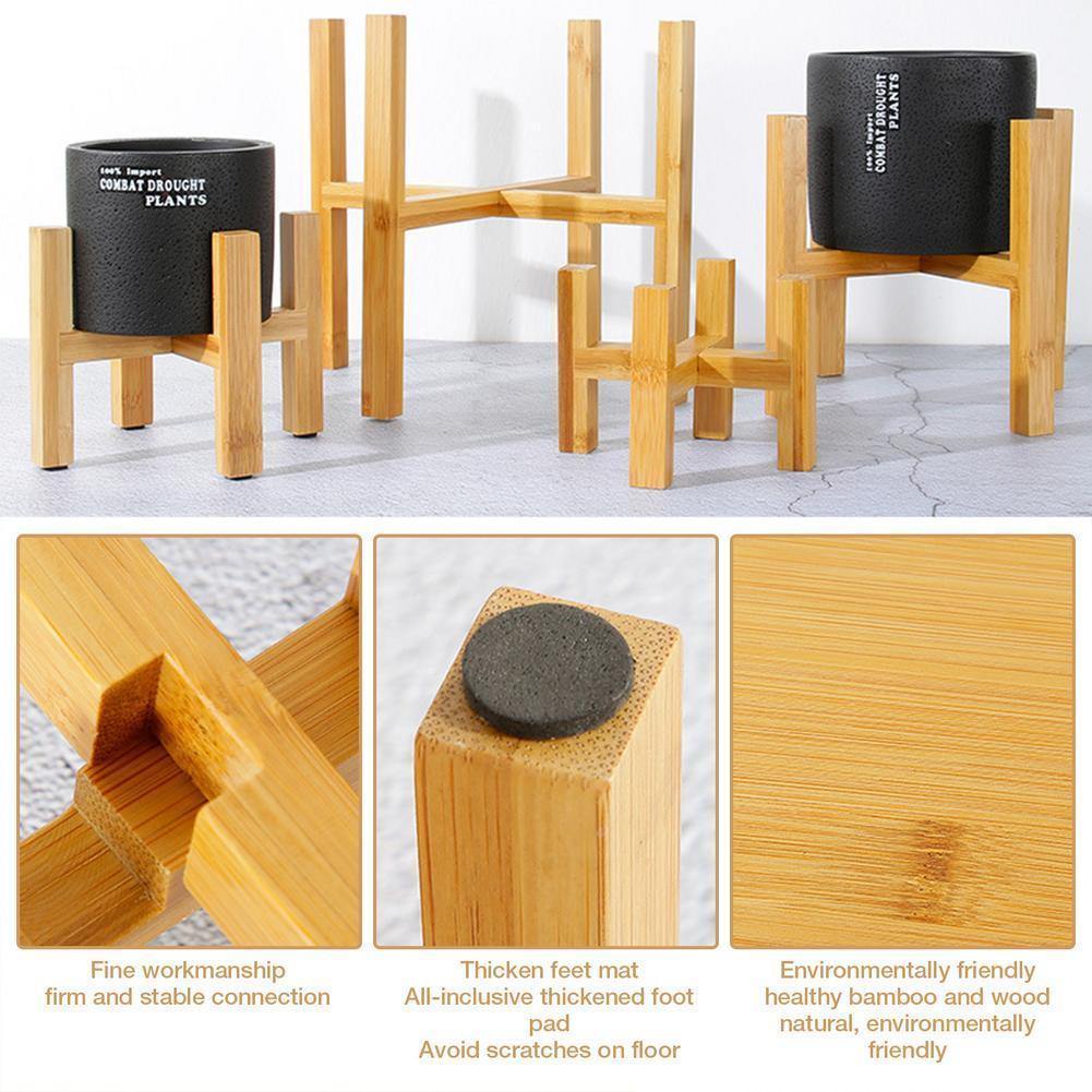 BambooElevate Pflanzenständer aus Bambusholz | Verstellbar & Stabil | Ideal für den Innenbereich