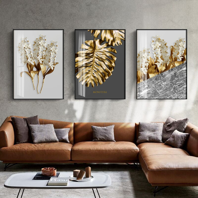 Nordisches Goldblatt - Leinwandbild