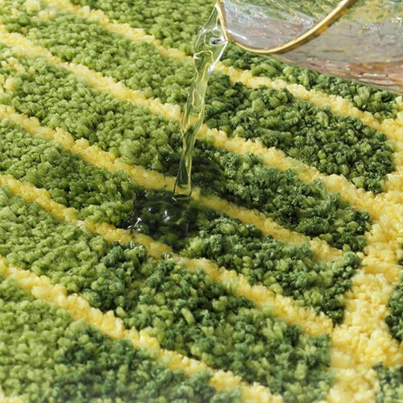 Pure Green Leaf Shape Home Rug | Brehn