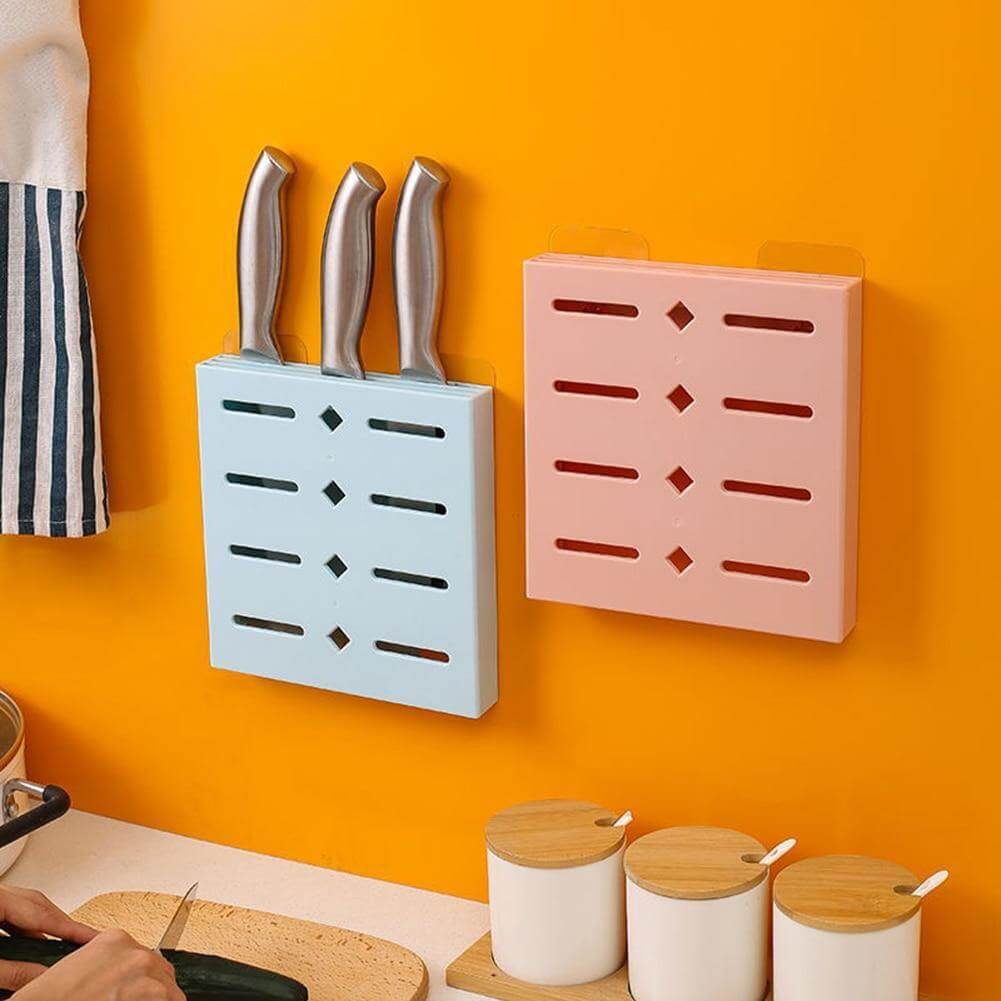 2PCS Quadratische Pastell Mavi Wandmontierte Messer Organizer