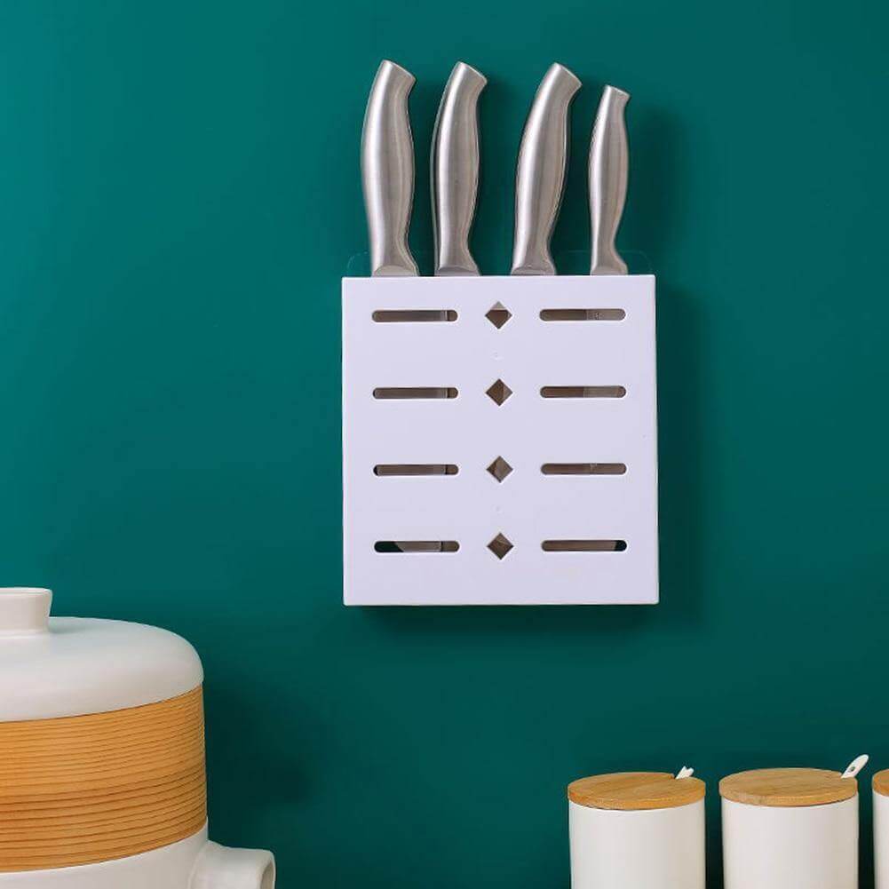 2PCS Quadrat Pastell Mavi Wandmontierter Messerorganizer | Brehn