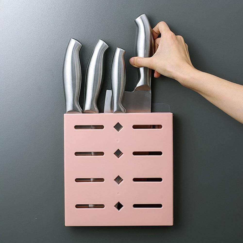 2PCS Quadrat Pastell Mavi Wandmontierter Messerorganizer | Brehn